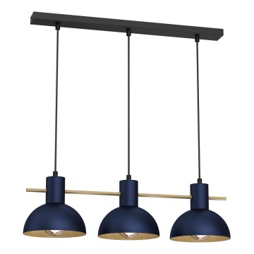 Luster na sajli ESTATE MINI 3xE27/15W/230V plava