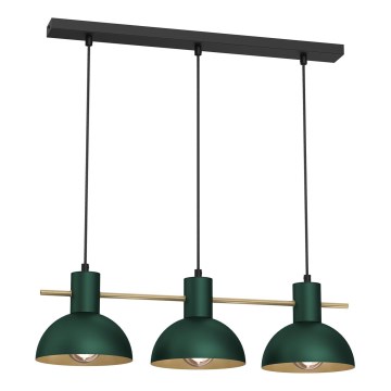 Luster na sajli ESTATE MINI 3xE27/15W/230V zelena