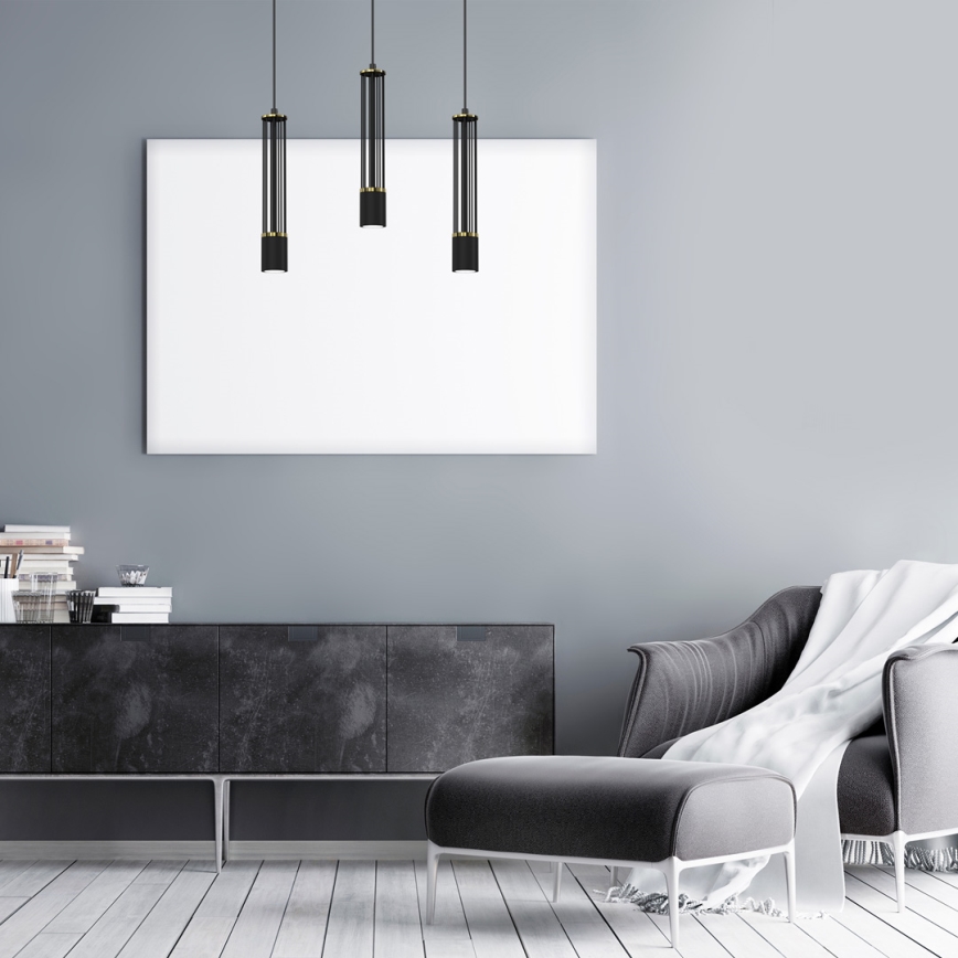 Luster na sajli ESTILO 3xGU10/40W/230V crno