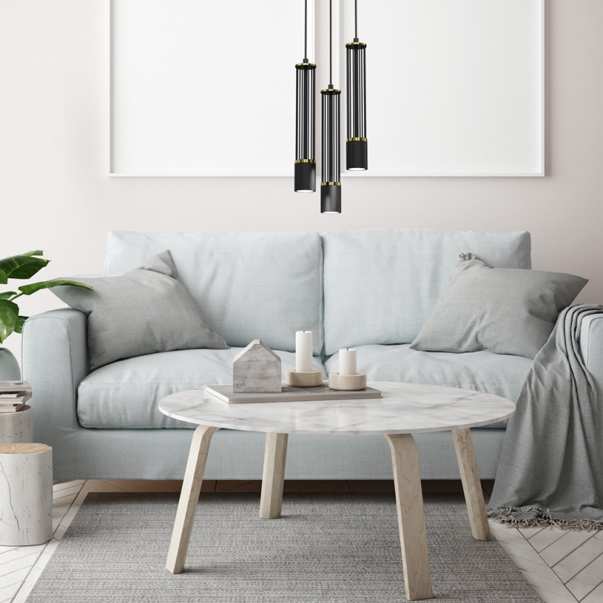 Luster na sajli ESTILO 3xGU10/40W/230V crno