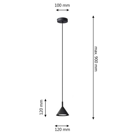 Luster na sajli ETNA 1xGX53/15W/230V crno