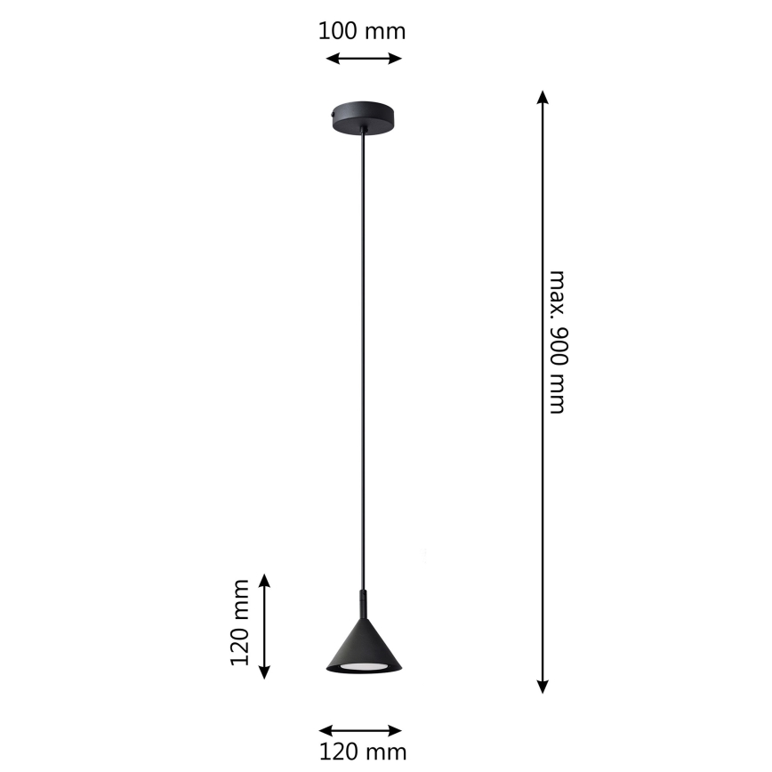 Luster na sajli ETNA 1xGX53/15W/230V crno