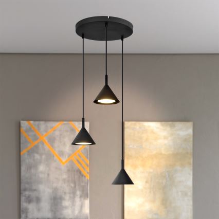Luster na sajli ETNA 3xGX53/10W/230V crno