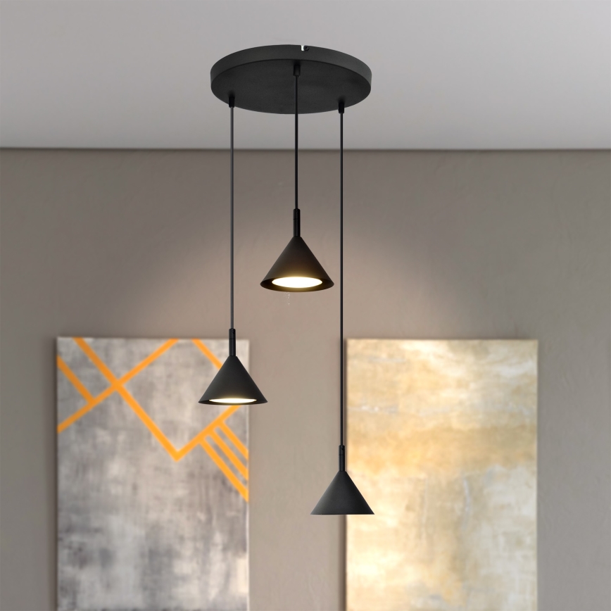 Luster na sajli ETNA 3xGX53/10W/230V crno