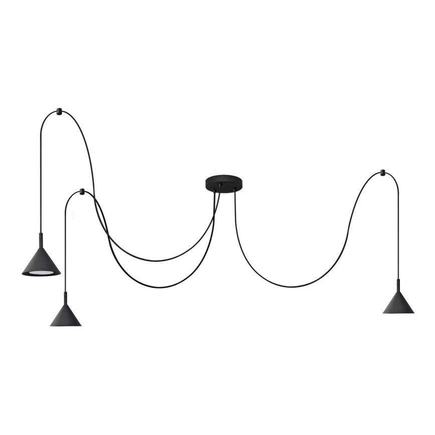 Luster na sajli ETNA 3xGX53/10W/230V pauk crno