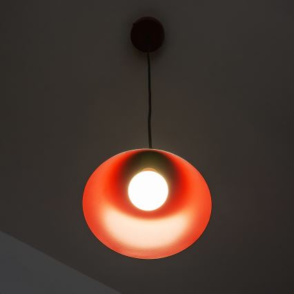 Luster na sajli ETNA II 1xE27/15W/230V prečnik 18,5 cm crvena