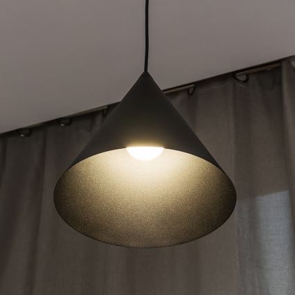 Luster na sajli ETNA II 1xE27/15W/230V, prečnik 25 cm, crna