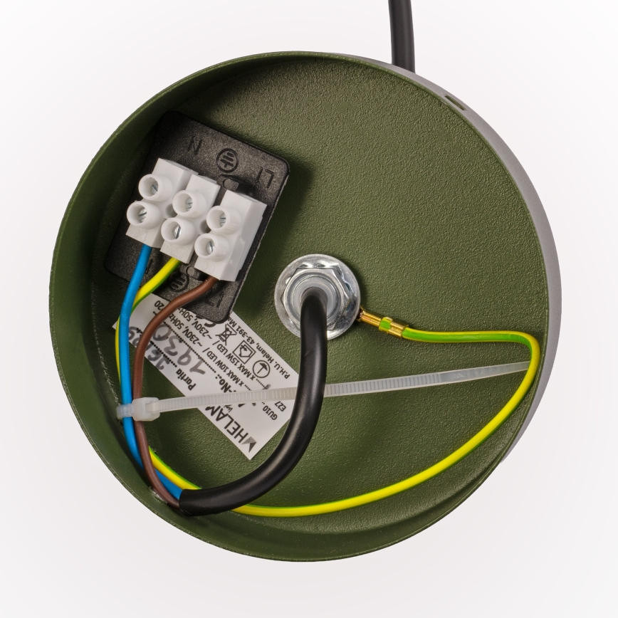 Luster na sajli ETNA II 1xE27/15W/230V, prečnik 25 cm, zelena