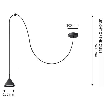 Luster na sajli ETNA LONG 1xGX53/15W/230V crno