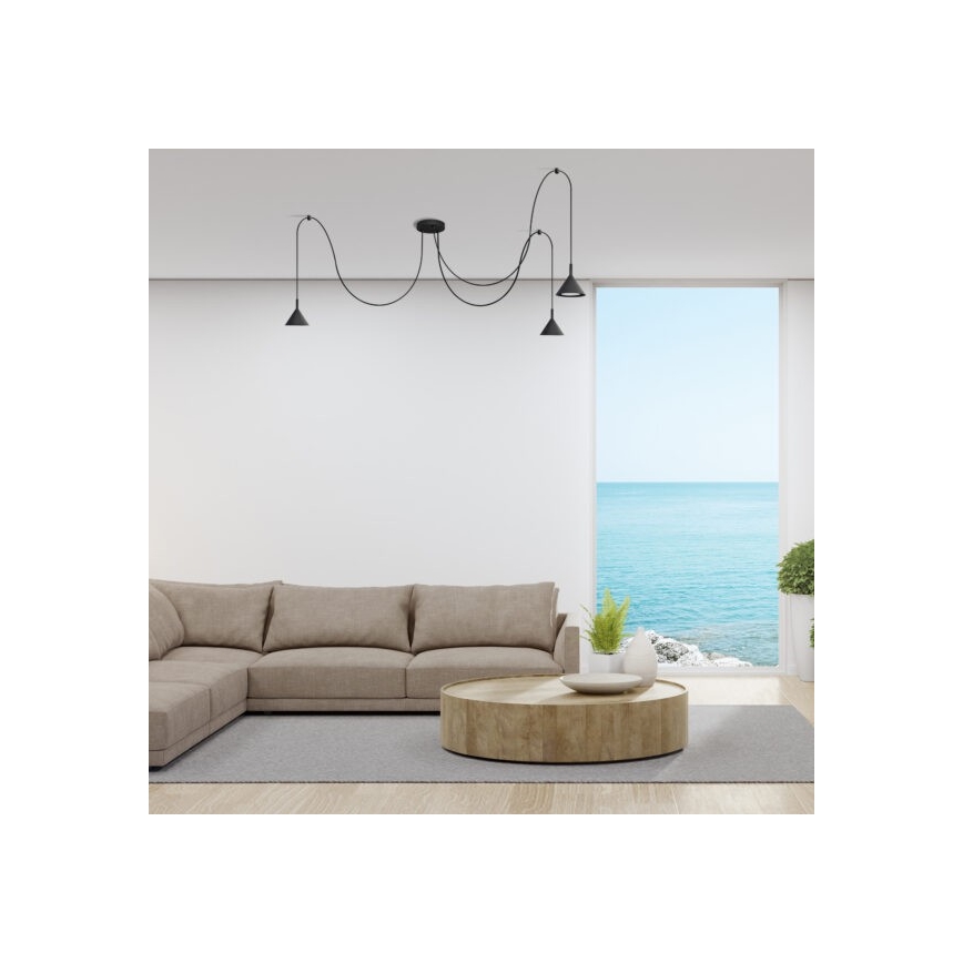 Luster na sajli ETNA LONG 3xGX53/10W/230V pauk crno