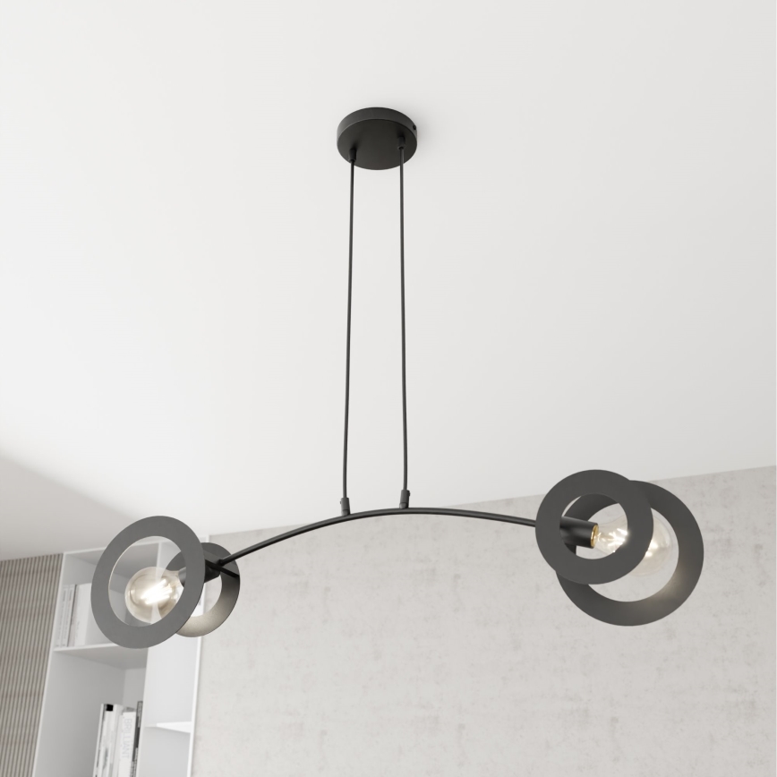 Luster na sajli EUFORIA 2xE27/15W/230V crno