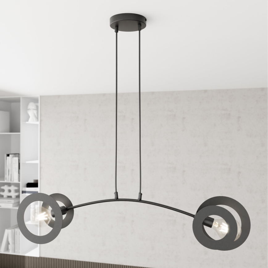 Luster na sajli EUFORIA 2xE27/15W/230V crno