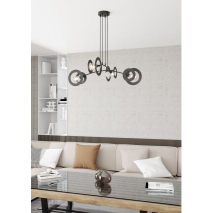 Luster na sajli EUFORIA 4xE27/15W/230V crno