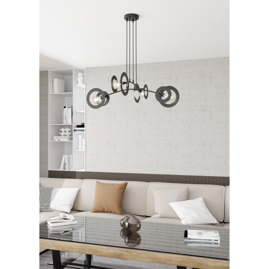 Luster na sajli EUFORIA 4xE27/15W/230V crno