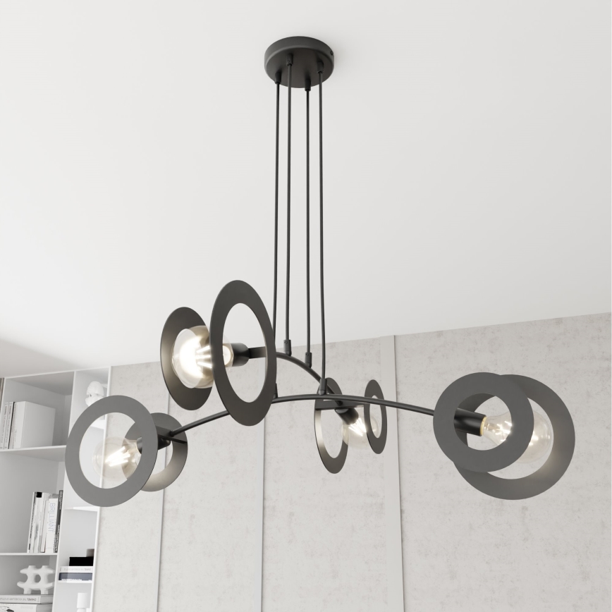 Luster na sajli EUFORIA 4xE27/15W/230V crno