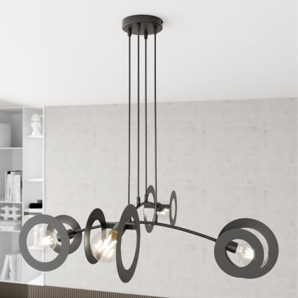 Luster na sajli EUFORIA 4xE27/15W/230V crno