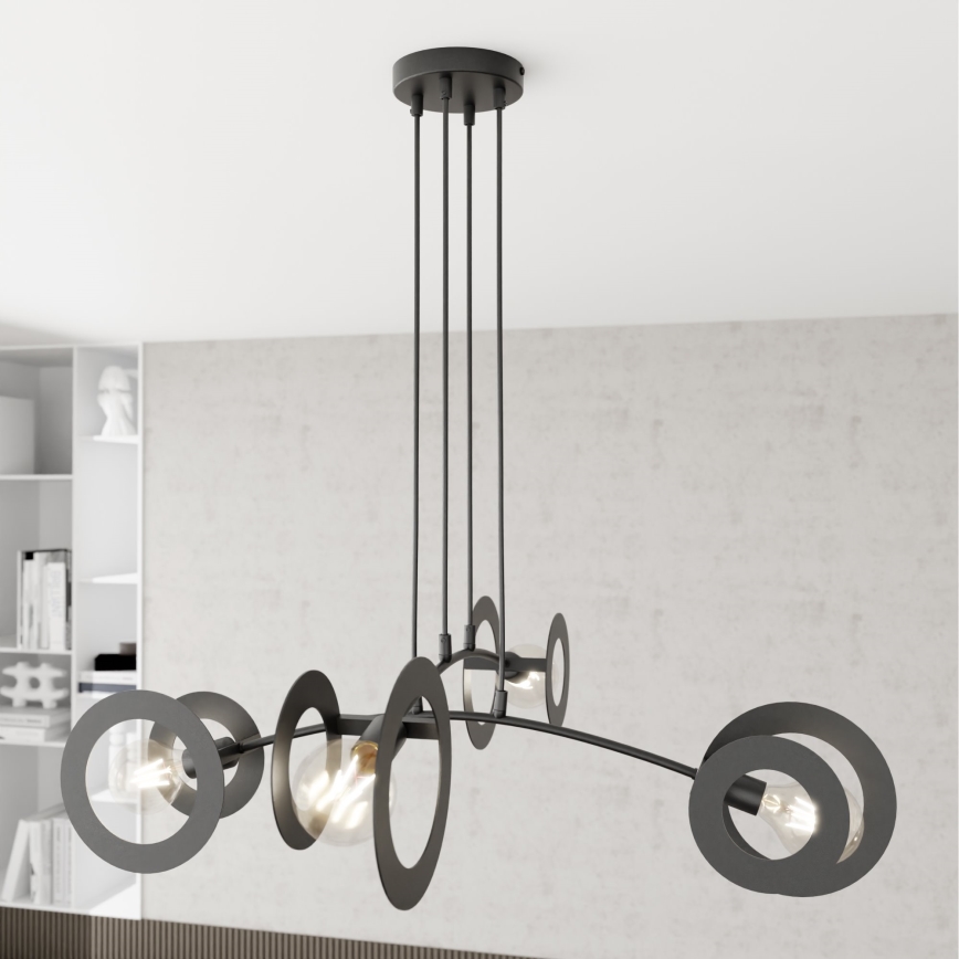 Luster na sajli EUFORIA 4xE27/15W/230V crno