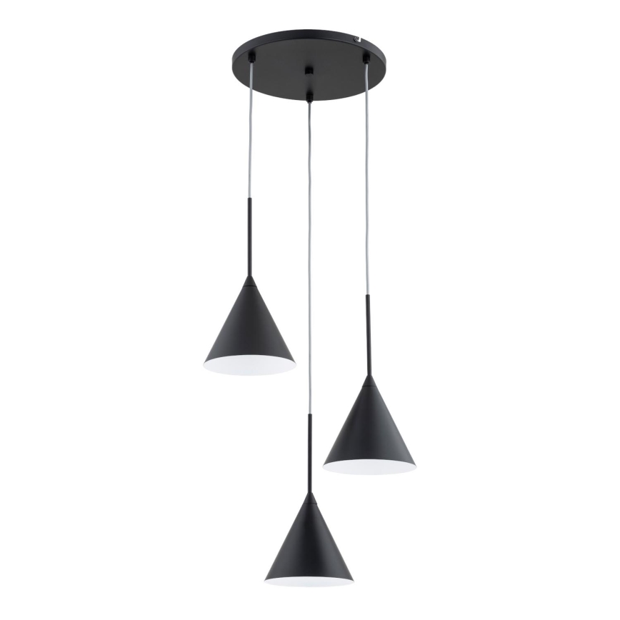 Luster na sajli FABO 3xE14/10W/230V crno