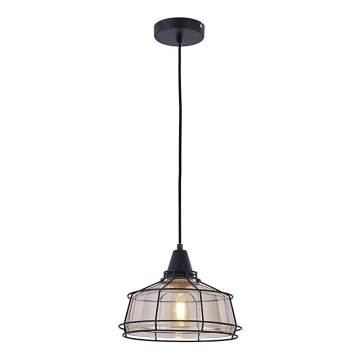 Luster na sajli FACTORY 1xE27/11W/230V bež/crno