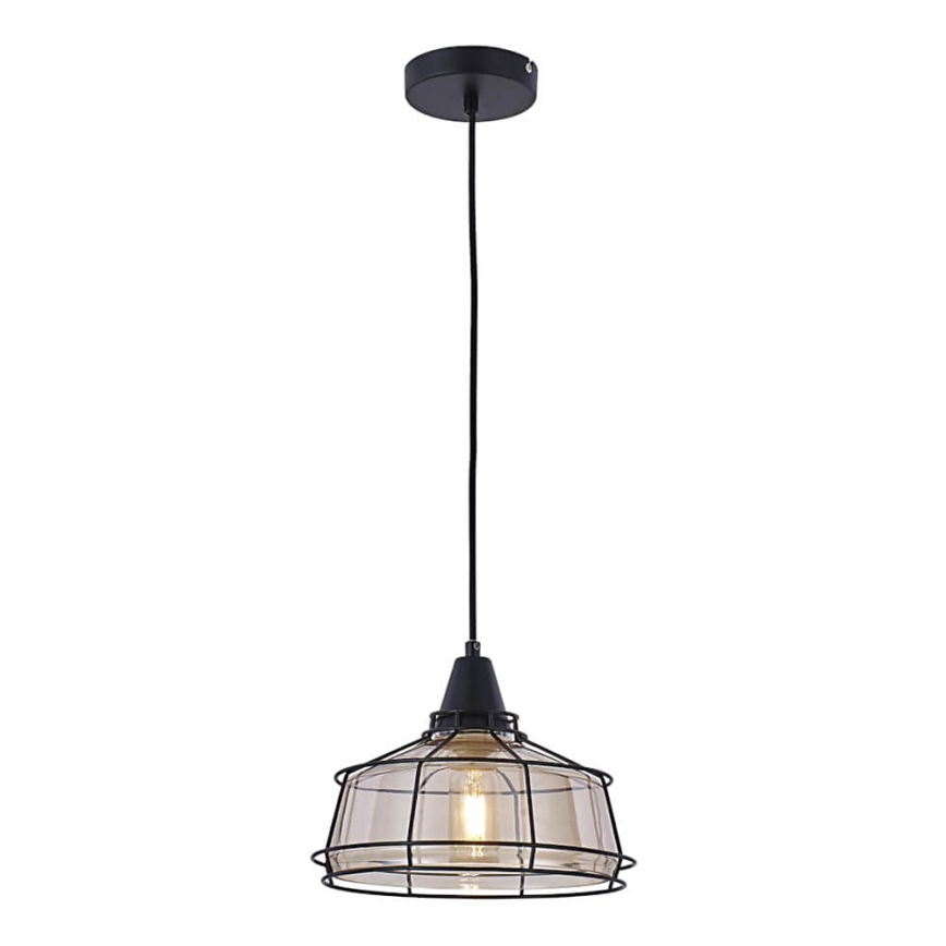 Luster na sajli FACTORY 1xE27/11W/230V bež/crno