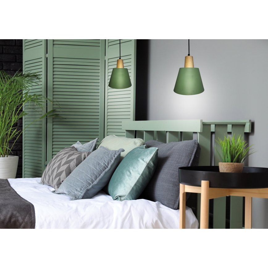 Luster na sajli FARO 1xE27/40W/230V zelena/bukva