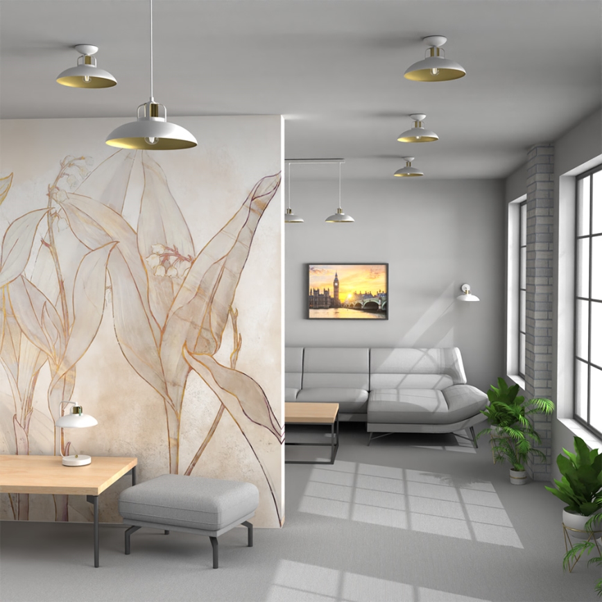 Luster na sajli FELIX 1xE27/60W/230V bela