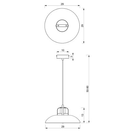 Luster na sajli FELIX 1xE27/60W/230V bela