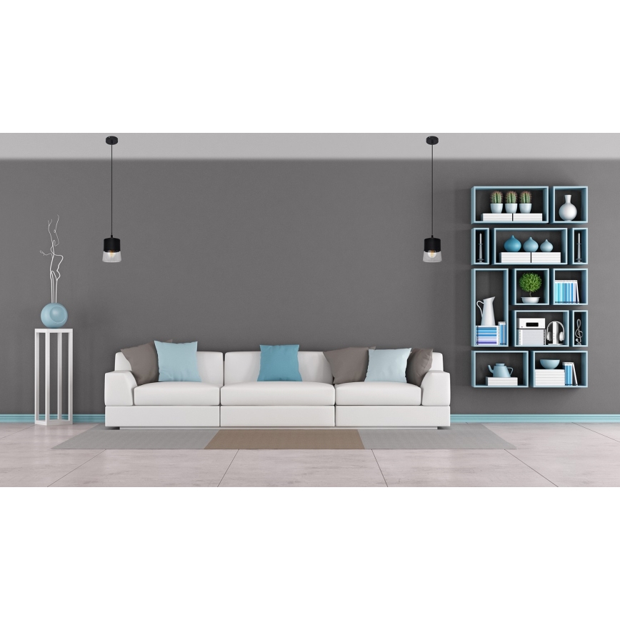 Luster na sajli FERGIE 1xE27/15W/230V crno