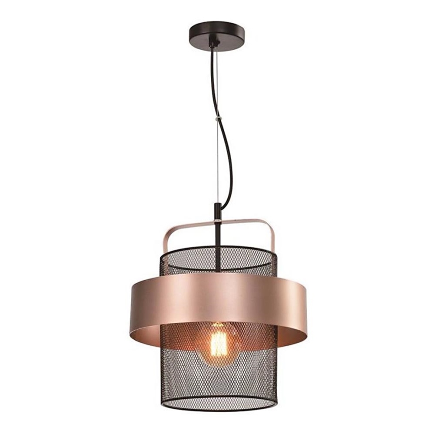 Luster na sajli FIBA 1xE27/60W/230V roze zlatno/crno
