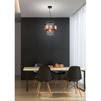 Luster na sajli FIBA 1xE27/60W/230V roze zlatno/crno