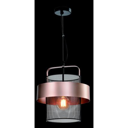 Luster na sajli FIBA 1xE27/60W/230V roze zlatno/crno