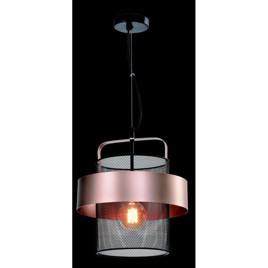 Luster na sajli FIBA 1xE27/60W/230V roze zlatno/crno