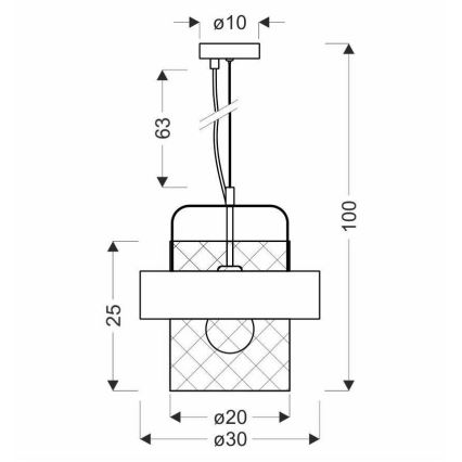Luster na sajli FIBA 1xE27/60W/230V roze zlatno/crno