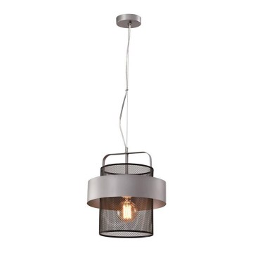 Luster na sajli FIBA 1xE27/60W/230V srebrno/crno