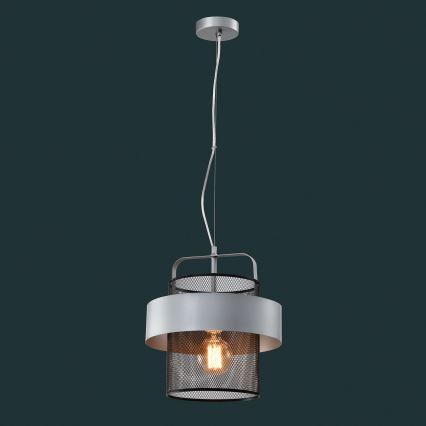 Luster na sajli FIBA 1xE27/60W/230V srebrno/crno