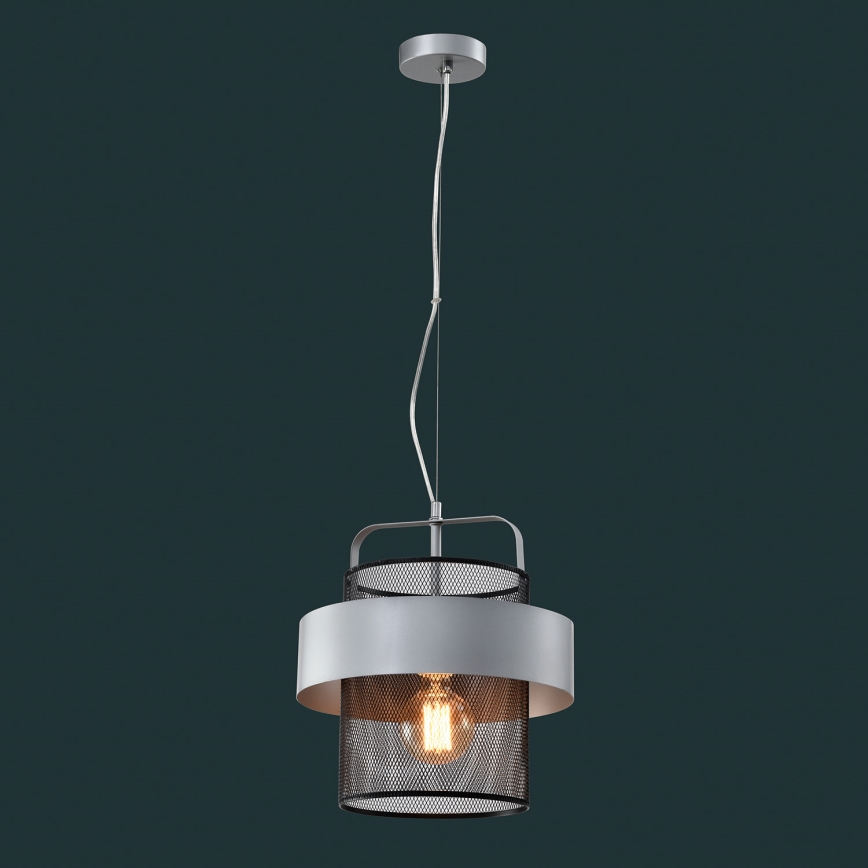 Luster na sajli FIBA 1xE27/60W/230V srebrno/crno