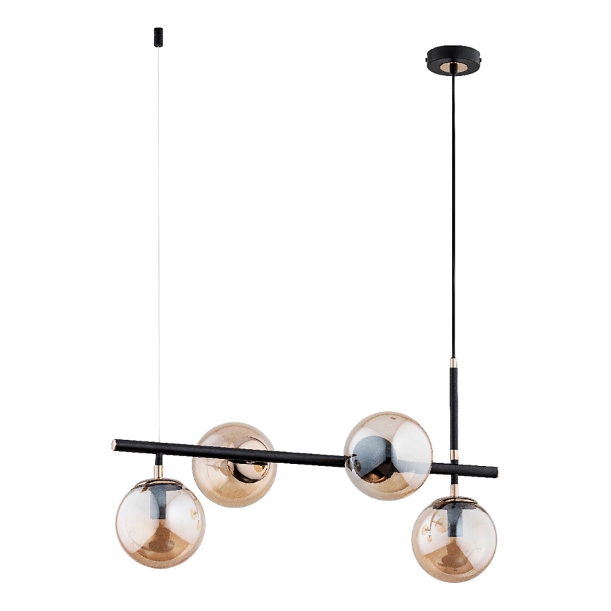 Luster na sajli FIORE 4xE14/10W/230V crno