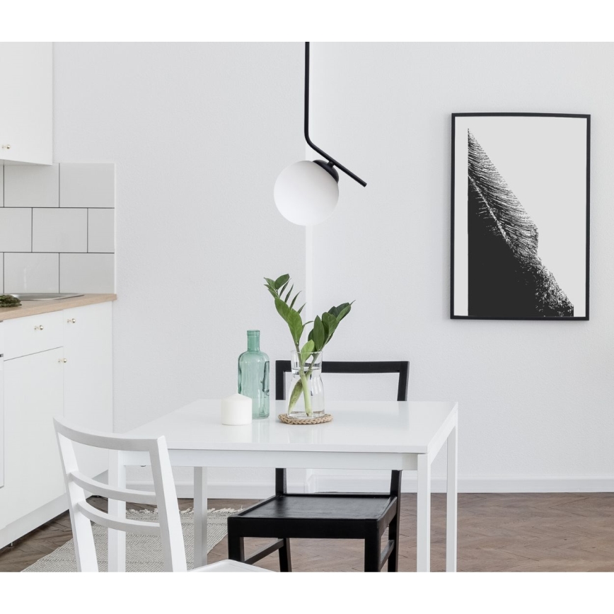 Luster na sajli FIRA 1xE27/60W/230V crno