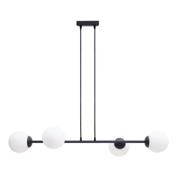 Luster na sajli FIRA 4xE27/60W/230V crno