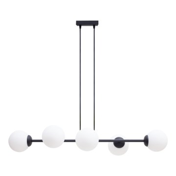 Luster na sajli FIRA 5xE27/60W/230V crno