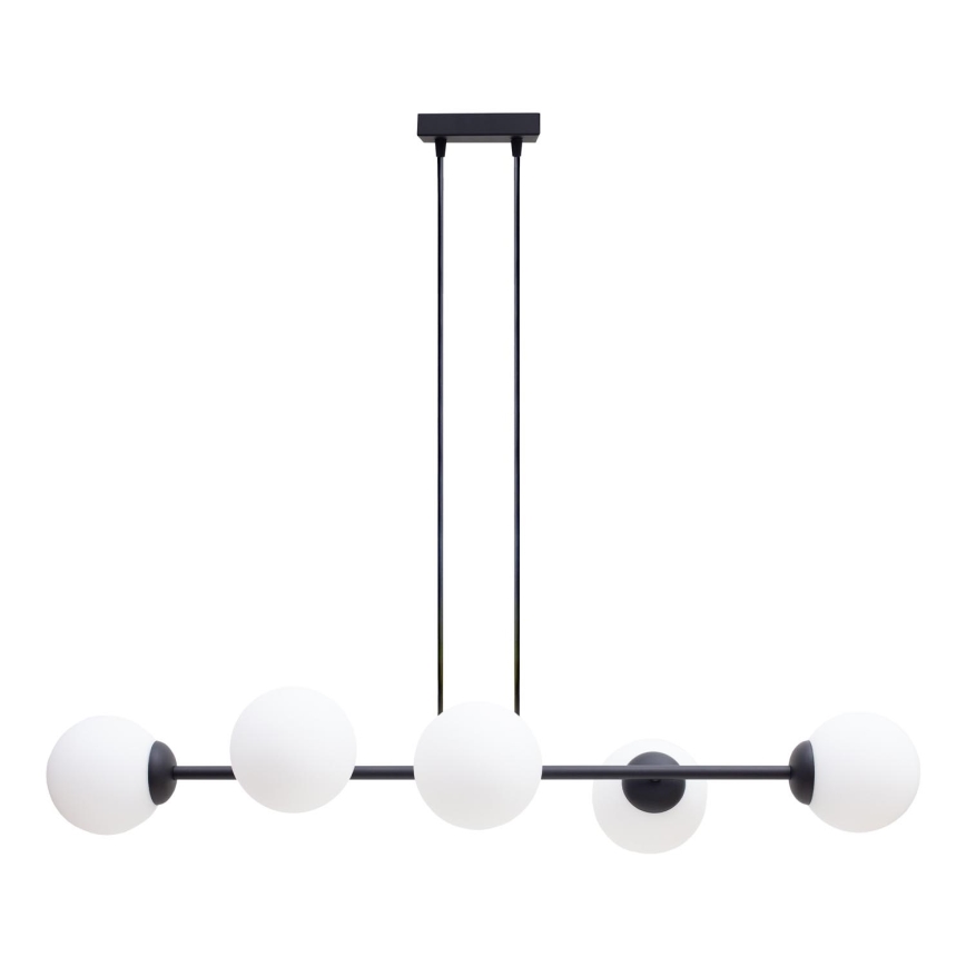 Luster na sajli FIRA 5xE27/60W/230V crno