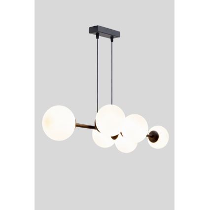Luster na sajli FIRA 5xE27/60W/230V crno