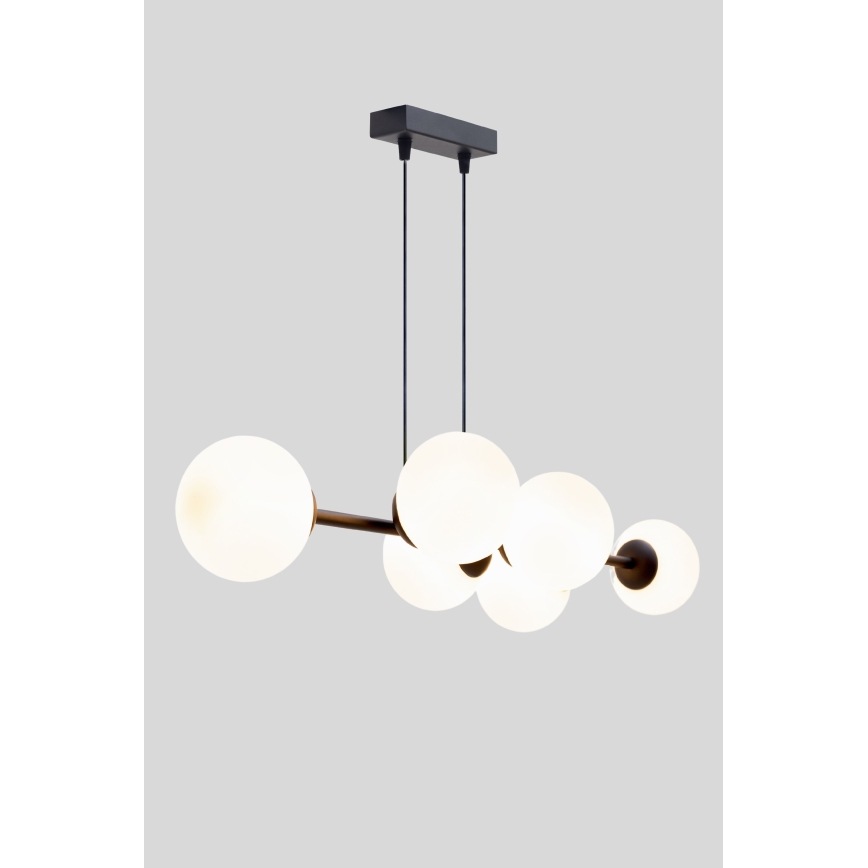 Luster na sajli FIRA 5xE27/60W/230V crno