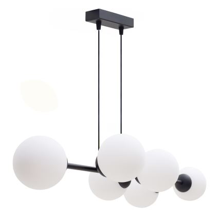 Luster na sajli FIRA 5xE27/60W/230V crno