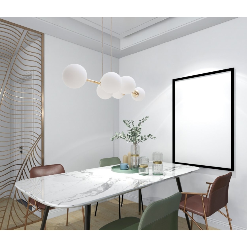 Luster na sajli FIRA 5xE27/60W/230V zlatna