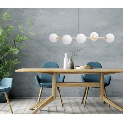 Luster na sajli FIRA 5xE27/60W/230V zlatna