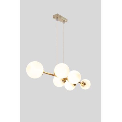 Luster na sajli FIRA 5xE27/60W/230V zlatna