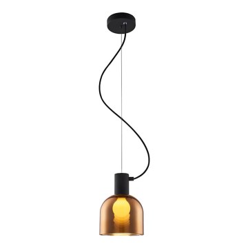 Luster na sajli FIRE 1xE27/9W/230V braon/crno