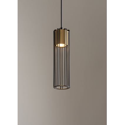 Luster na sajli FOBIA 1xGU10/25W/230V crno/zlatna
