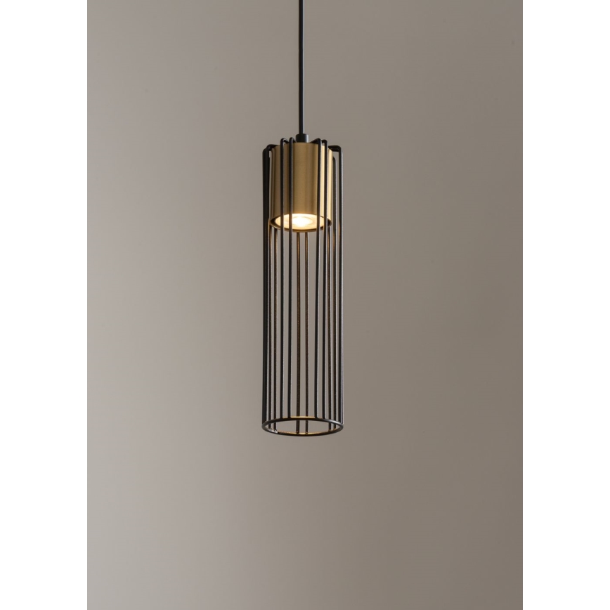 Luster na sajli FOBIA 1xGU10/25W/230V crno/zlatna